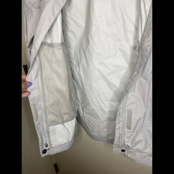 MARMOT PreCip Lightweight Light Grey White Hooded Shell Jacket Size XS - Picture 4 of 6